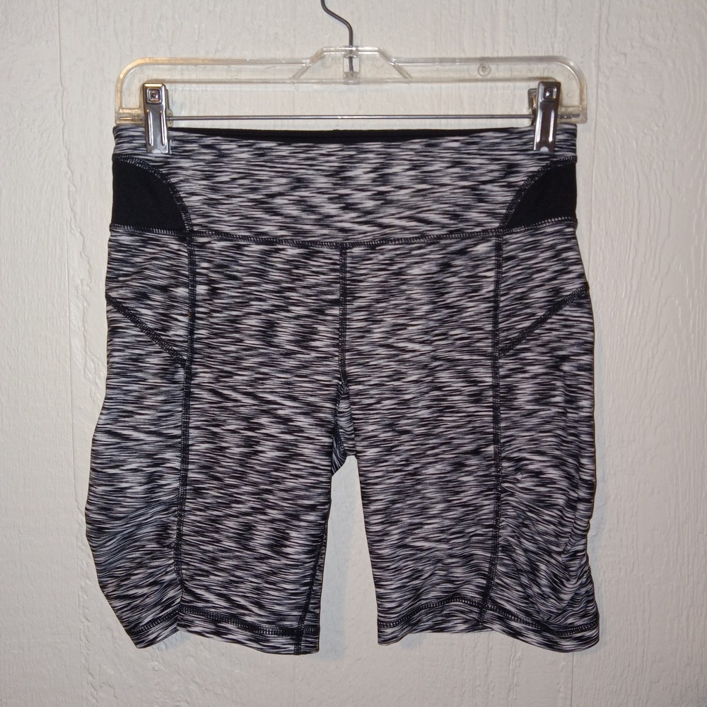 Calvin Klein Performance Bike Shorts Womens S Black White Space Dye Athletic